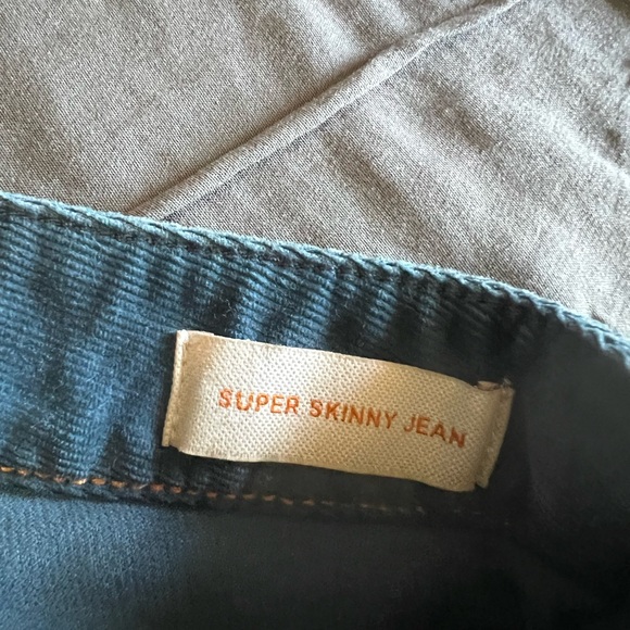 Tory Burch Woman’s Super Skinny Teal Corduroy Cotton Blend Low Rise Jeans 27 - Picture 15 of 16